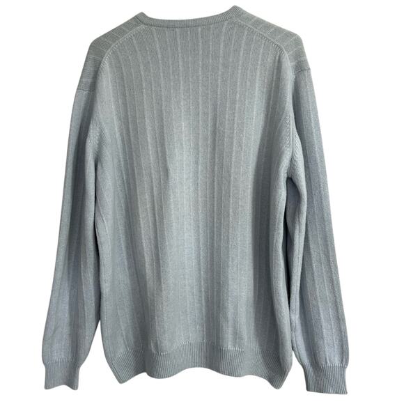 Old Head Golf Peter Scott Mens Teal Blue 100% Cashmere V Neck Sweater Pullover - Picture 2 of 10